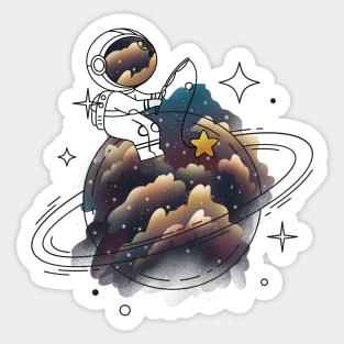 Fishing Star Space Sticker